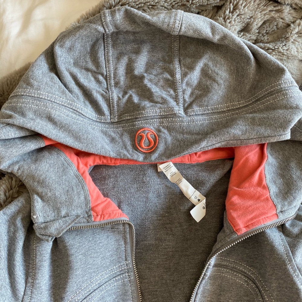 Grey and coral Lulu Lemon jacket